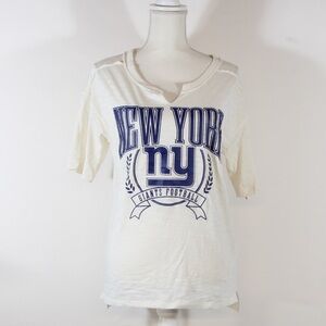 NFL Team Apparel New York Giants Graphic Tee - Cream with Blue Logo